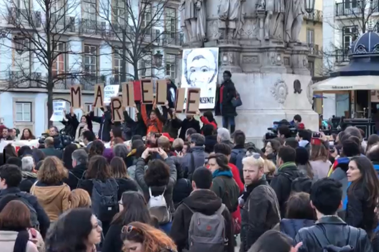 Lisboa teve protesto após morte de Marielle Franco | Foto: Giuliana Miranda/Folhapress